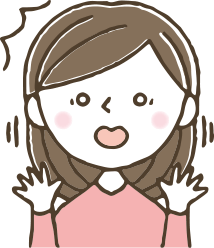 おどろく女性のイラスト